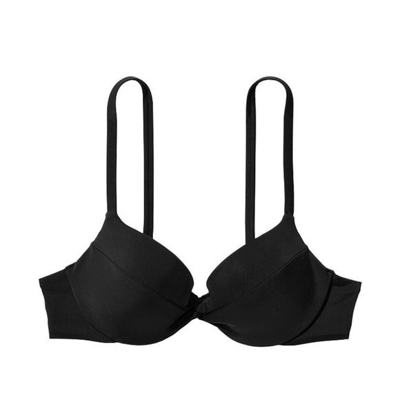 NWT Victoria’s Secret Twist Removable Push-Up Bikini Top Blk 32 C - Picture 3 of 4